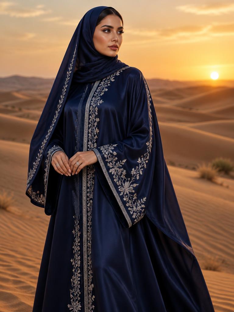 صورة فوتوغرافية مرجعية لستايل عباية كاب راقية · كحلي
